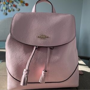 NWOT Coach Pink Leather Backpack Retail $378
